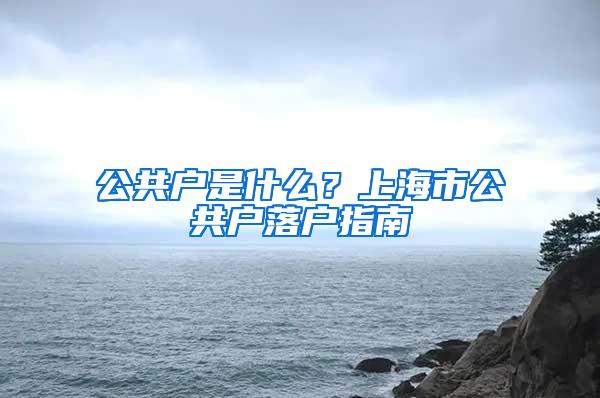 公共户是什么？上海市公共户落户指南
