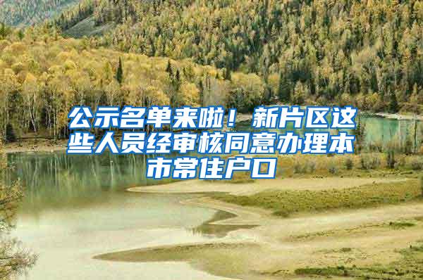 公示名单来啦！新片区这些人员经审核同意办理本市常住户口