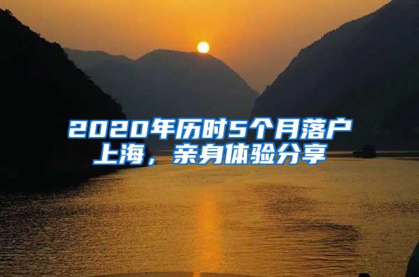 2020年历时5个月落户上海，亲身体验分享