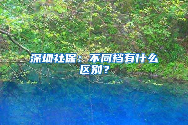 深圳社保：不同档有什么区别？