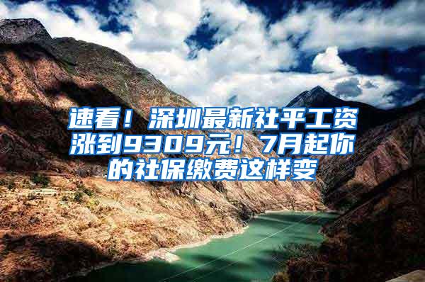 速看！深圳最新社平工资涨到9309元！7月起你的社保缴费这样变