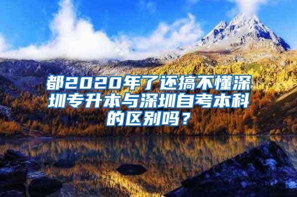 都2020年了还搞不懂深圳专升本与深圳自考本科的区别吗？