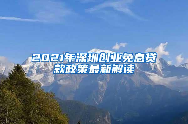 2021年深圳创业免息贷款政策最新解读