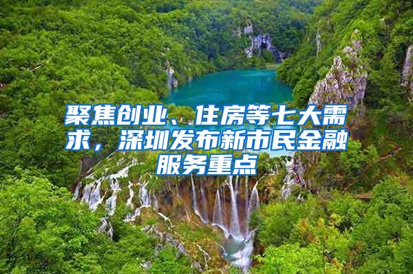 聚焦创业、住房等七大需求，深圳发布新市民金融服务重点