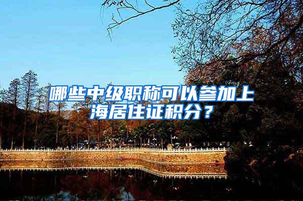 哪些中级职称可以参加上海居住证积分？