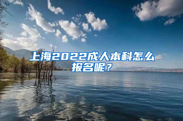 上海2022成人本科怎么报名呢？