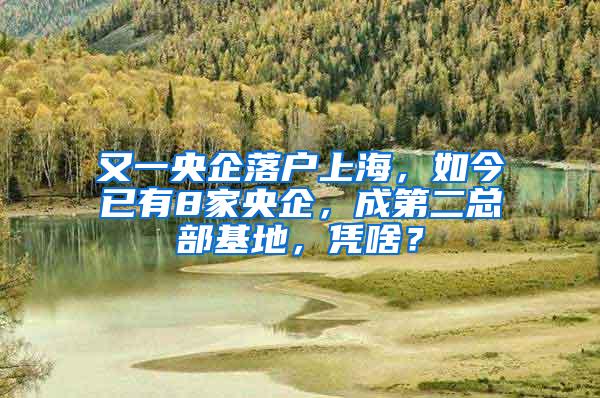 又一央企落户上海，如今已有8家央企，成第二总部基地，凭啥？