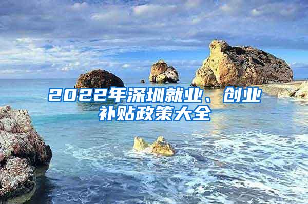 2022年深圳就业、创业补贴政策大全