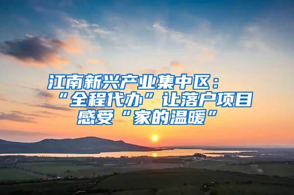 江南新兴产业集中区：“全程代办”让落户项目感受“家的温暖”