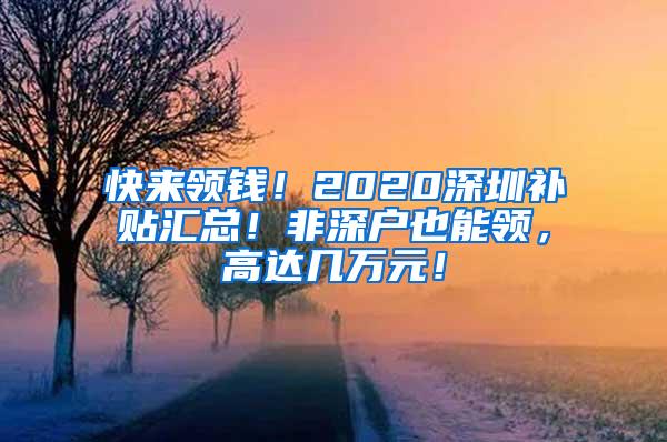 快来领钱！2020深圳补贴汇总！非深户也能领，高达几万元！