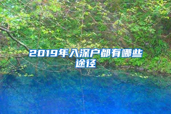 2019年入深户都有哪些途径