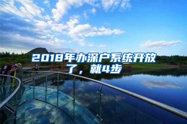 2018年办深户系统开放了，就4步