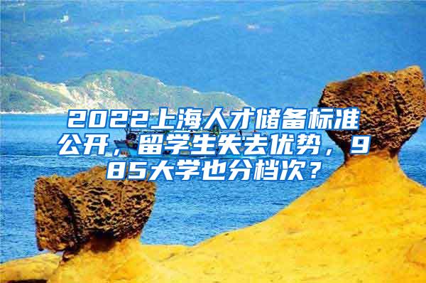 2022上海人才储备标准公开，留学生失去优势，985大学也分档次？