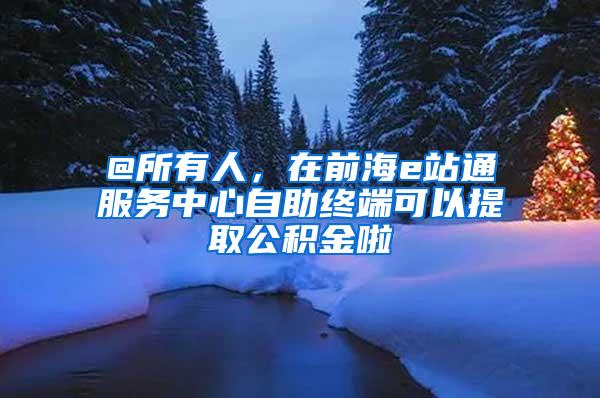 @所有人，在前海e站通服务中心自助终端可以提取公积金啦