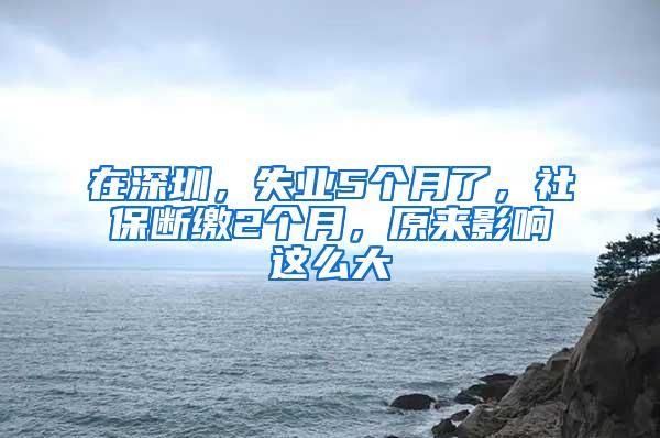 在深圳，失业5个月了，社保断缴2个月，原来影响这么大