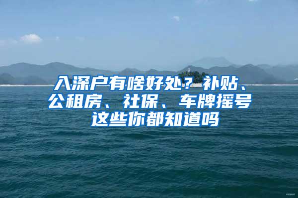 入深户有啥好处？补贴、公租房、社保、车牌摇号 这些你都知道吗