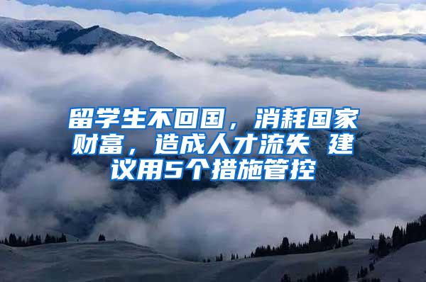 留学生不回国，消耗国家财富，造成人才流失 建议用5个措施管控