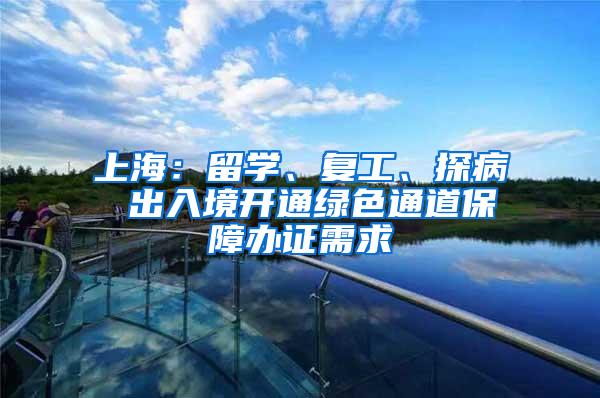 上海：留学、复工、探病 出入境开通绿色通道保障办证需求