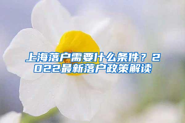 上海落户需要什么条件？2022最新落户政策解读