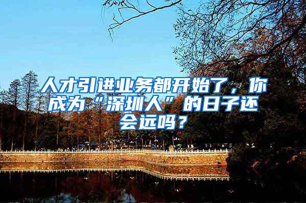 人才引进业务都开始了，你成为“深圳人”的日子还会远吗？