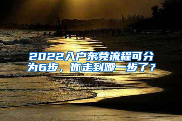 2022入户东莞流程可分为6步，你走到哪一步了？