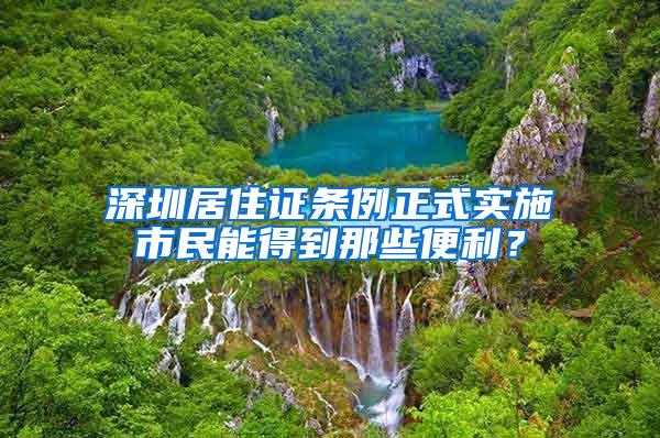 深圳居住证条例正式实施市民能得到那些便利？