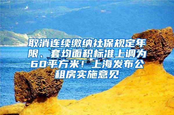 取消连续缴纳社保规定年限、套均面积标准上调为60平方米！上海发布公租房实施意见