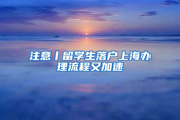 注意丨留学生落户上海办理流程又加速