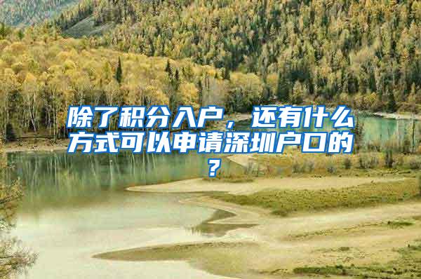 除了积分入户，还有什么方式可以申请深圳户口的？