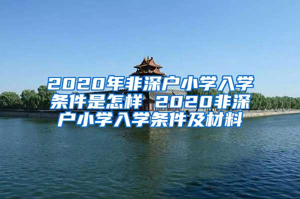 2020年非深户小学入学条件是怎样 2020非深户小学入学条件及材料