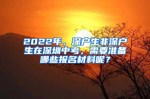 2022年，深户生非深户生在深圳中考，需要准备哪些报名材料呢？