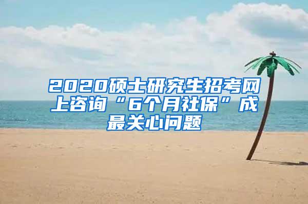 2020硕士研究生招考网上咨询“6个月社保”成最关心问题