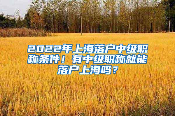 2022年上海落户中级职称条件！有中级职称就能落户上海吗？