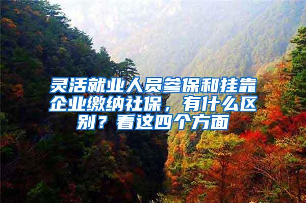 灵活就业人员参保和挂靠企业缴纳社保，有什么区别？看这四个方面