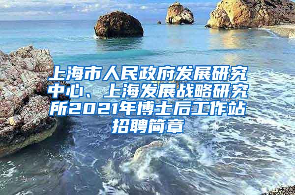 上海市人民政府发展研究中心、上海发展战略研究所2021年博士后工作站招聘简章