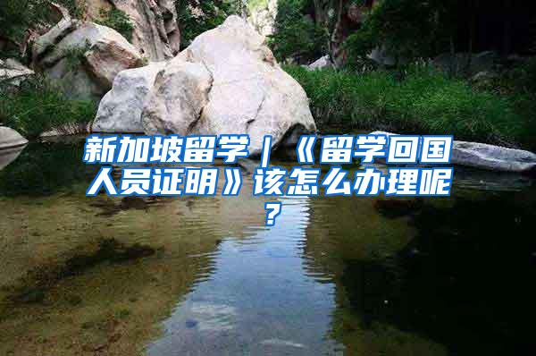 新加坡留学｜《留学回国人员证明》该怎么办理呢？