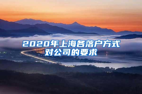 2020年上海各落户方式对公司的要求