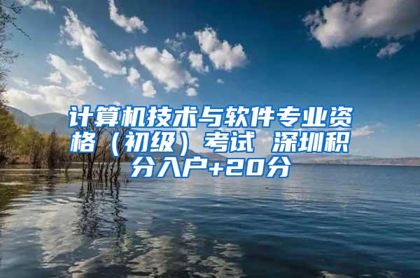 计算机技术与软件专业资格（初级）考试 深圳积分入户+20分