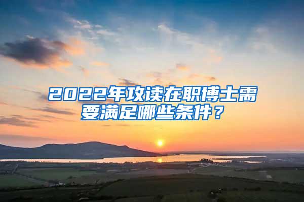 2022年攻读在职博士需要满足哪些条件？