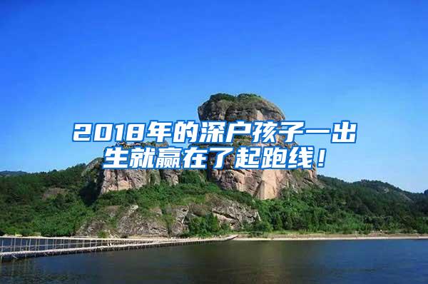 2018年的深户孩子一出生就赢在了起跑线！