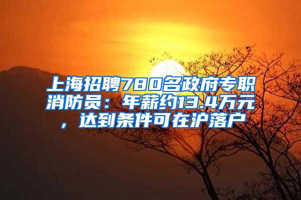 上海招聘780名政府专职消防员：年薪约13.4万元，达到条件可在沪落户