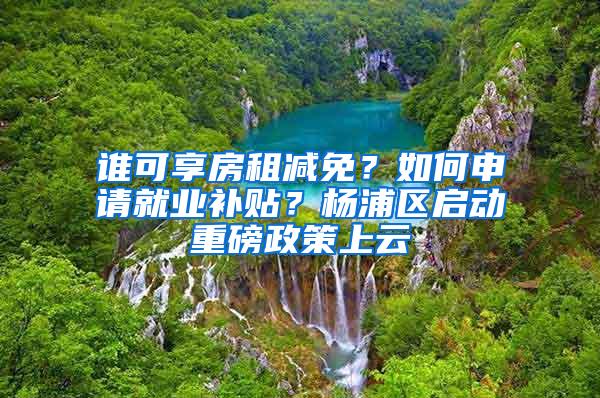 谁可享房租减免？如何申请就业补贴？杨浦区启动重磅政策上云