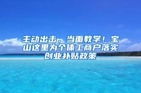 主动出击，当面教学！宝山这里为个体工商户落实创业补贴政策