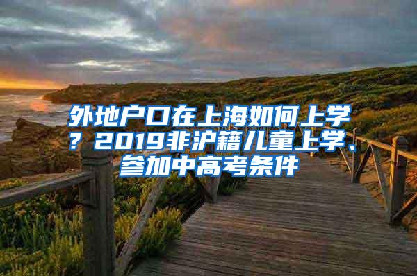 外地户口在上海如何上学？2019非沪籍儿童上学、参加中高考条件