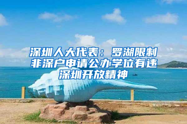 深圳人大代表：罗湖限制非深户申请公办学位有违深圳开放精神