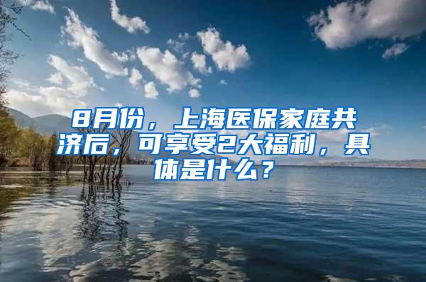 8月份，上海医保家庭共济后，可享受2大福利，具体是什么？