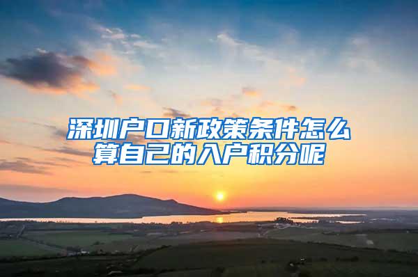 深圳户口新政策条件怎么算自己的入户积分呢