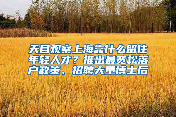 天目观察上海靠什么留住年轻人才？推出最宽松落户政策、招聘大量博士后