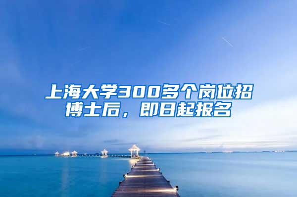 上海大学300多个岗位招博士后，即日起报名