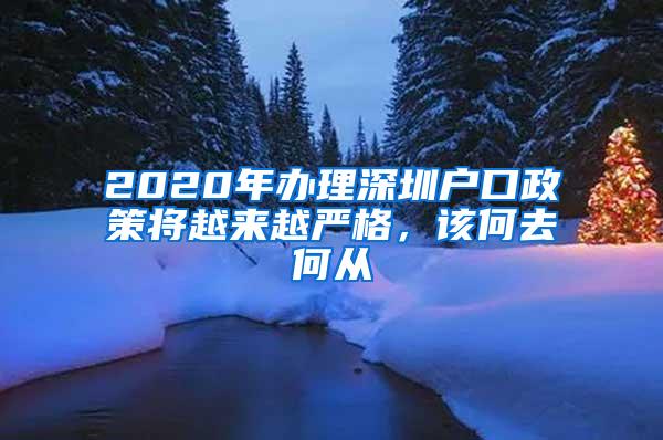 2020年办理深圳户口政策将越来越严格，该何去何从